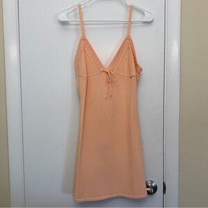NWT Meshki Ellis Pointelle Apricot Knit Mini Dress